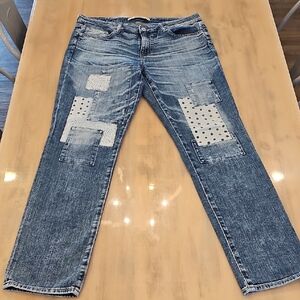 Big Star Women's Blue Skinny Jeans with Patchwork